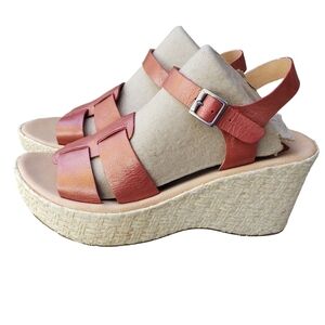 KORK-EASE Leather Wedge Sandal, Style: Brie, Size 8